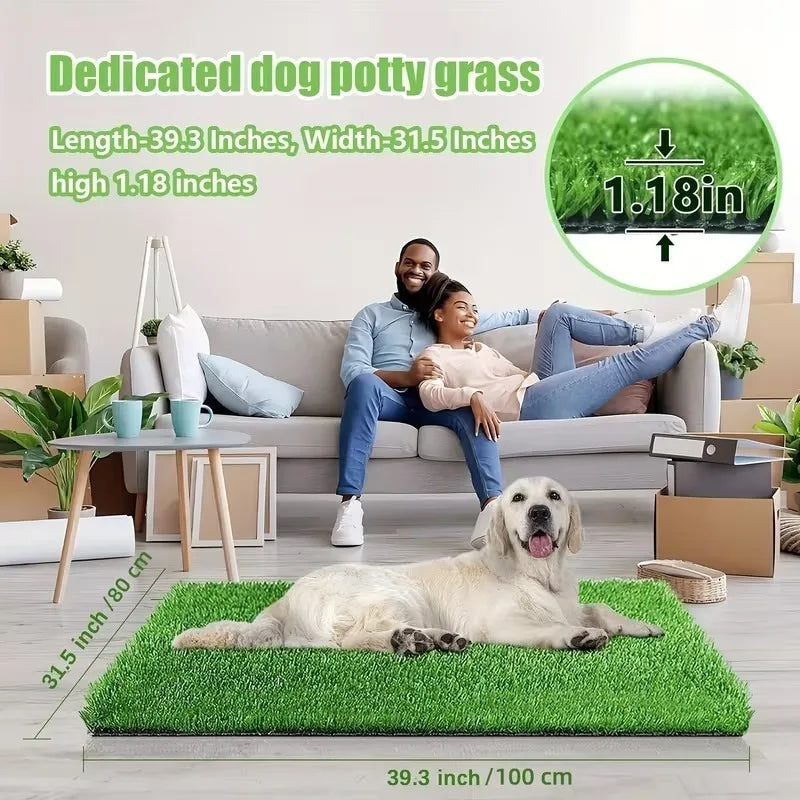 Dog Grass Mat Washable Reusable Odor Control Training Pee Pad Non Slip Backing Easy Clean Pet Potty Mat Accessories