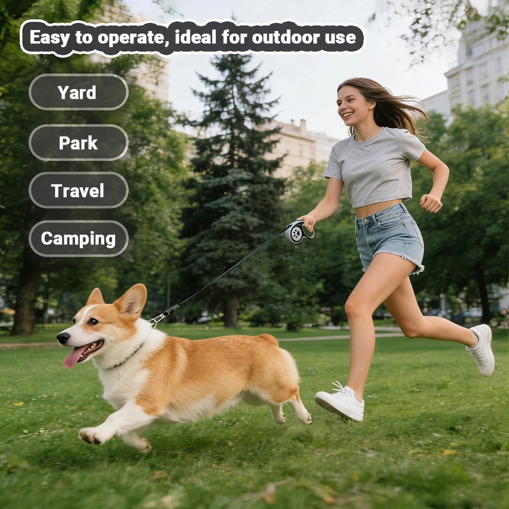 Pet Walking Lead One-Button Lock Non-Slip Handle for Small Dogs Cats Training Hiking Puppy Supplies