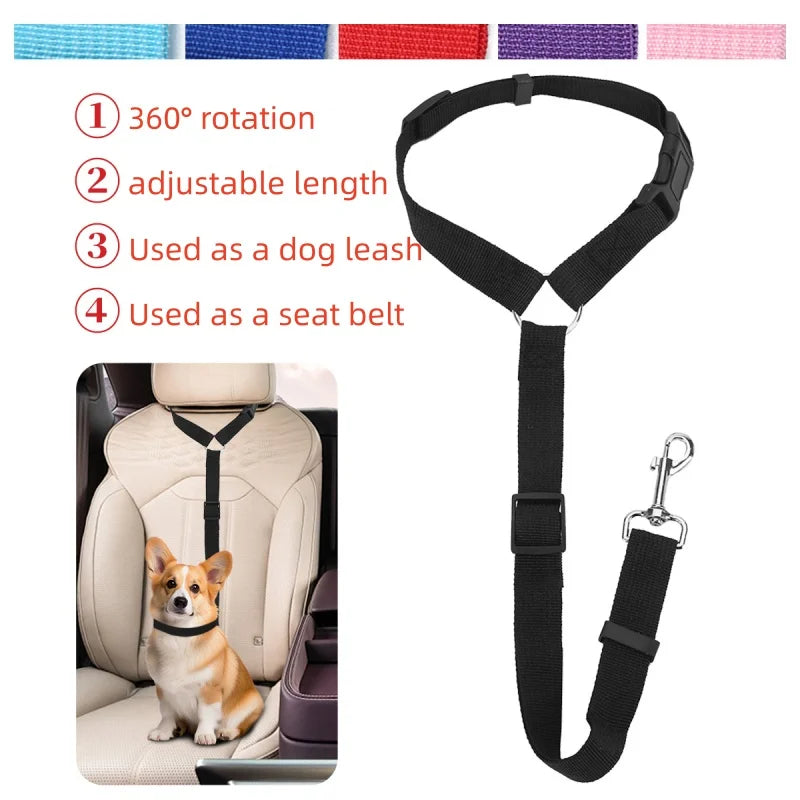 Pet Dog And Cat Seat Belt Safety Rope Car Headrest Restraint for Small Dogs Car Seat Belt Accessories
