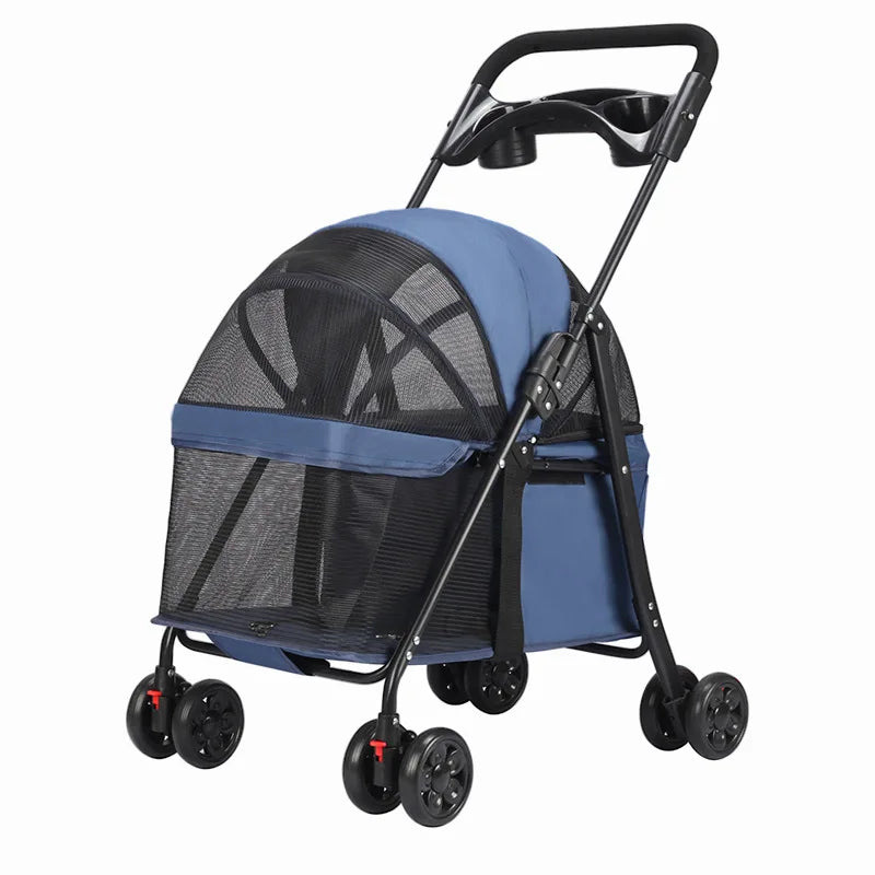 Pet Strollers Cart Cat Dog Small Dog Cat Teddy Cart Out Lightweight Folding Pet Products
