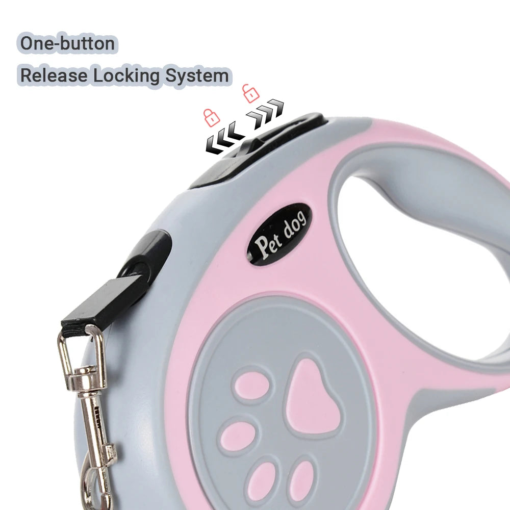 Pet Walking Lead One-Button Lock Non-Slip Handle for Small Dogs Cats Training Hiking Puppy Supplies