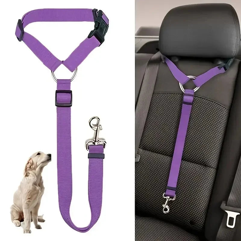 Pet Dog And Cat Seat Belt Safety Rope Car Headrest Restraint for Small Dogs Car Seat Belt Accessories